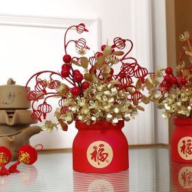 Happy New Year Spring Festival Pots!!! Artificial Flowers Plants Festival Pots For New Year Spring Festival