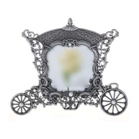 Retro 3x3 Metal Photo Frame Antique Silver Carriage Baby Frame