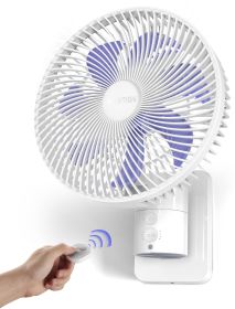 8' Small Wall Mount Fan with Remote Control;  90° Oscillating;  4 Speeds;  Timer;  Included 120Â° Adjustable Tilt;  High Velocity;  70Inch Cord;  for