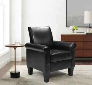 Accent Armchair for Reading, Living Room, Bedroom, Office, Waiting Room, PU leather, Black