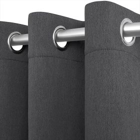 2 Panels Blackout Curtains with Grommet 42x63 inch Dark Grey Room Darkening Window Curtains Thermal Insulated Drapes