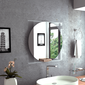Mirror Mundip, With Sandblasted Borders, Square Shape