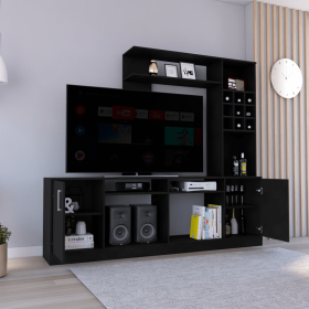 Entertainment Center Modoc For TV's up 78", Black Wengue Finish