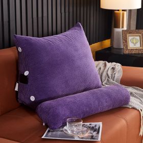 Waist Backrest Pillow Bedside Backrest Lumbar Cushion Bed Sofa (Option: Purple-60x22x50cm without headrest)