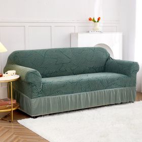 Oulylan Thick Cationic Skirt Sofa Cover Single Double Three-Seater Elastic All-inclusive Dustproof Sofa Cover (Specification: 3-Seater-190-230cm, Color: 9)