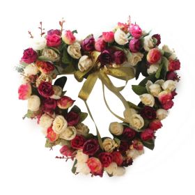 Artificial Wreath Door Threshold Flower DIY Wedding Home Living Room Party Pendant Wall Decor Party Lintel Garland Gift Rose (Color: A)
