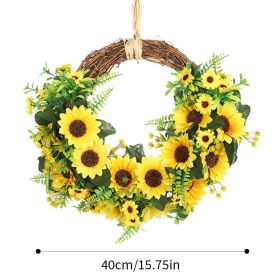 Artificial Wreath Door Threshold Flower DIY Wedding Home Living Room Party Pendant Wall Decor Party Lintel Garland Gift Rose (Color: P)