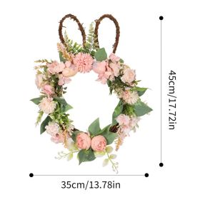 Artificial Wreath Door Threshold Flower DIY Wedding Home Living Room Party Pendant Wall Decor Party Lintel Garland Gift Rose (Color: R)