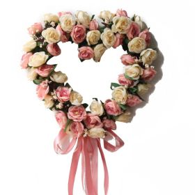 Artificial Wreath Door Threshold Flower DIY Wedding Home Living Room Party Pendant Wall Decor Party Lintel Garland Gift Rose (Color: C)