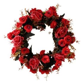 Artificial Wreath Door Threshold Flower DIY Wedding Home Living Room Party Pendant Wall Decor Party Lintel Garland Gift Rose (Color: S-35CM)