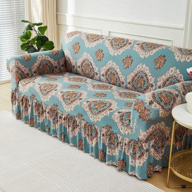 Protector Elastic Sofa Cover With Skirt Dustproof Sofa Cover Furniture Non-slip For Living Room Bedroom Office Home Decor (Specification: 2-Seater-145-185cm, Color: 7)