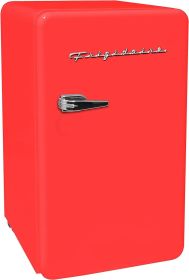 FRIGIDAIRE EFR372-PINK 3.2 Cu Ft Pink Retro Compact Rounded Corner Premium Mini Fridge (Color: Red)